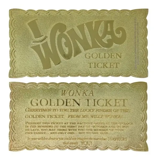 Willy Wonka Collector’s Edition Replica Golden Ticket Accessories collectable 16