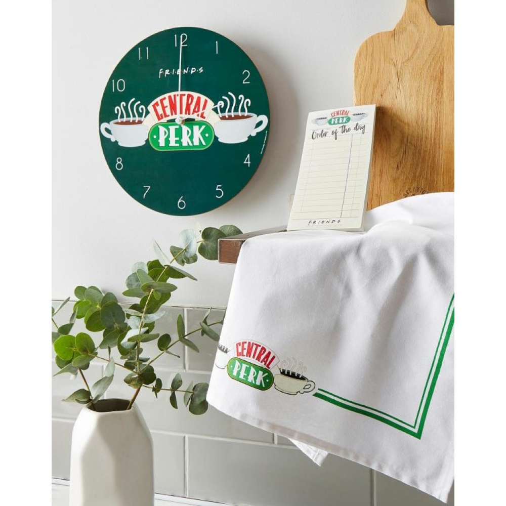 FRIENDS “Central Perk” Gift Set w/ WALL CLOCK, Tea Towel and To-Do-List  Pad, NEW